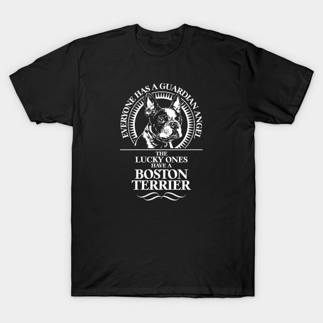 Boston Terrier Guardian Angel dog mom T-Shirt by wilsigns